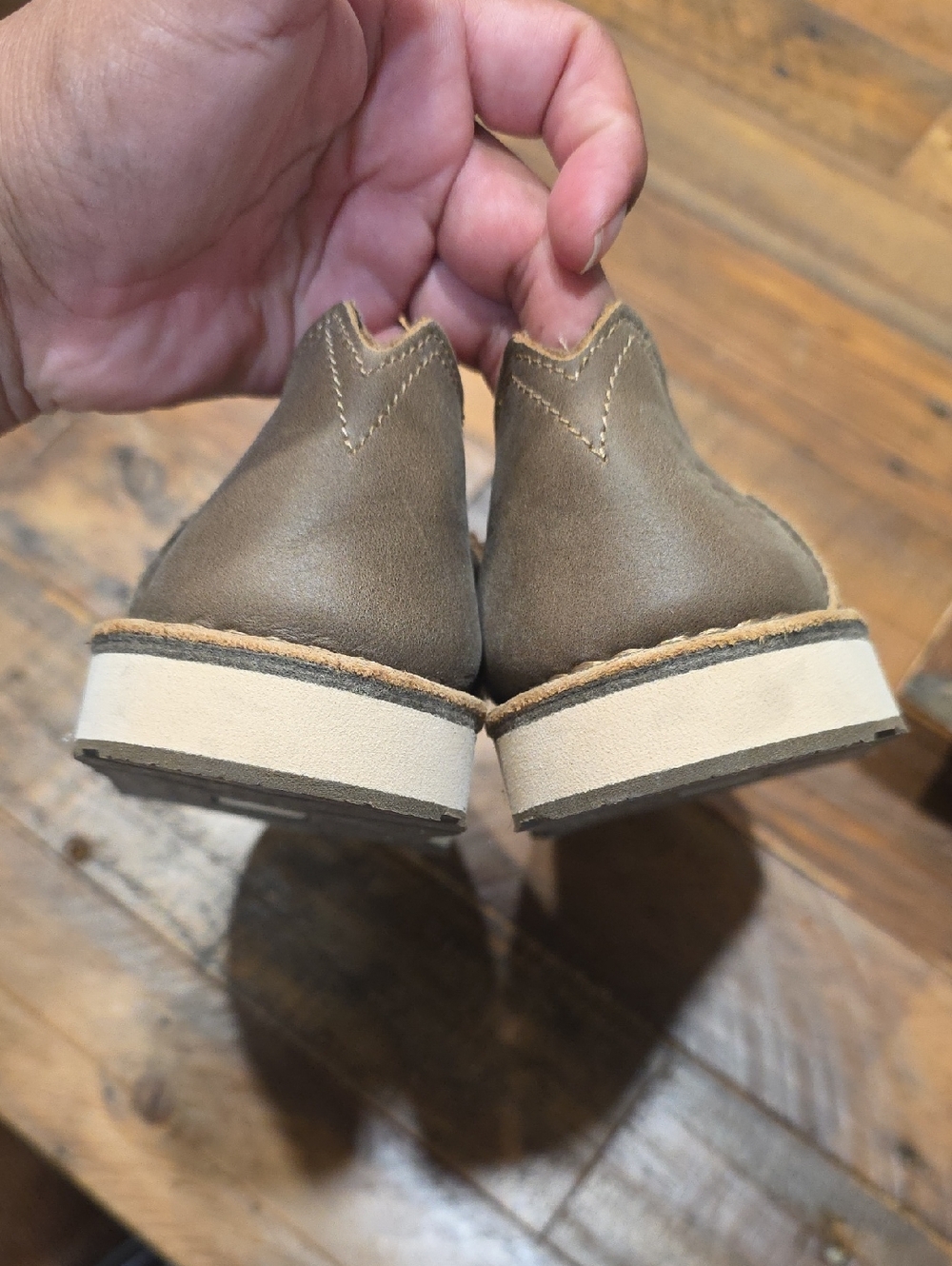 Ariat Taupe Slip-On Loafers with White Embroidered Floral Detail - Picture 6 of 6